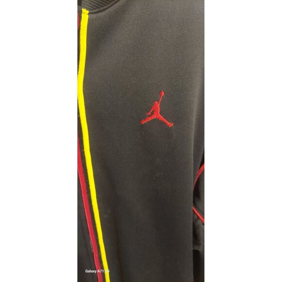 Michael Jordan Black Zipper Nylon Jacket XXL T Chicago Bulls Vintage *flaw* - Picture 2 of 10